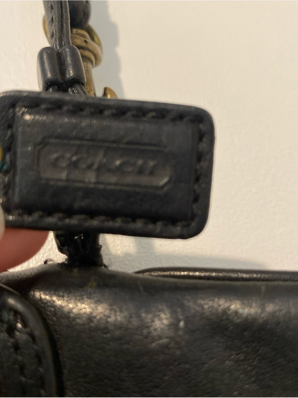 Coach Black Leather Turnlock Wristlet with Brass Hardware - Picture 12 of 13